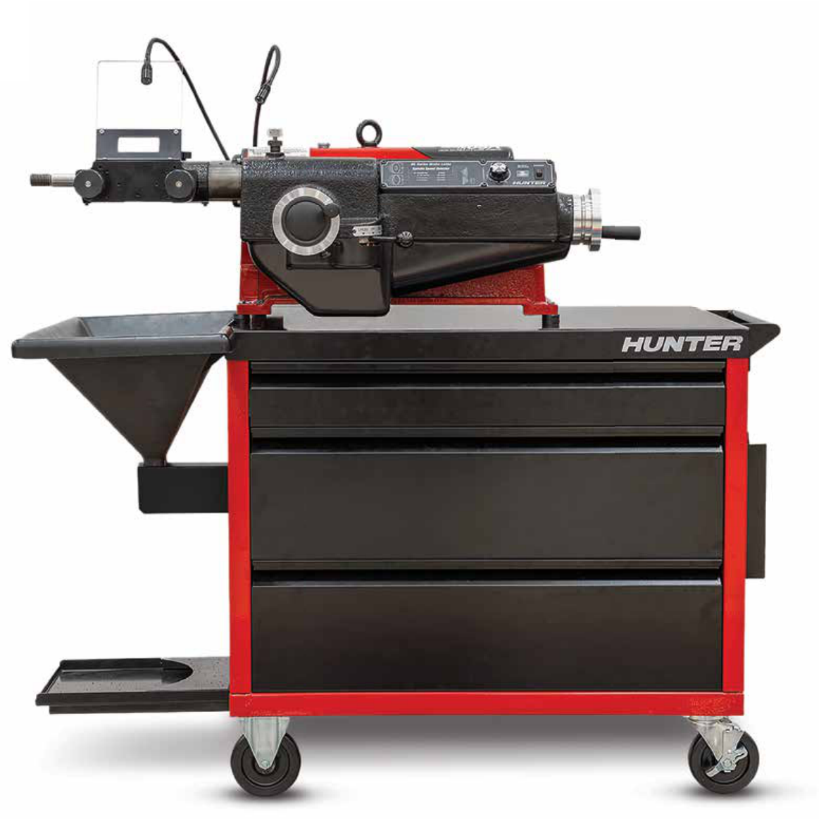 Hunter Engineering BL Lathe Mobile Bench with Chip Funnel