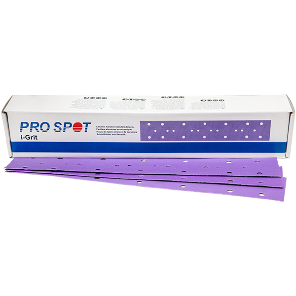 Pro Spot Abrasive Sheet, i-Grit - 2-3/4 x 16" Multi-Hole Sheet — P240, part number 50-4016-240